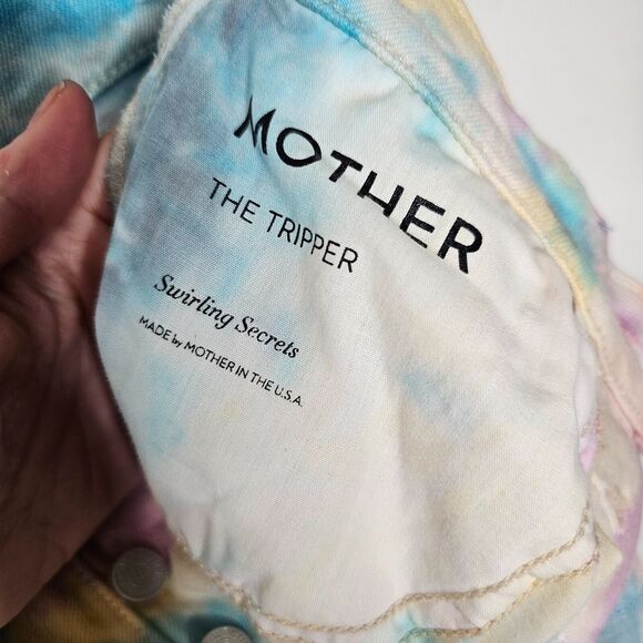 MOTHER The Tripper Swirling Secrets Pastel Tie-Dye Jeans Button Fly Front 25 - Picture 9 of 12